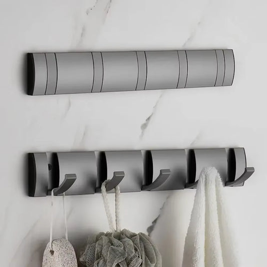 Foldable Steel Coat Rack Wall Hanger Shelves