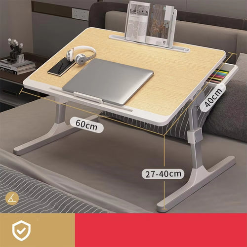 Adjustable Laptop Desk For Bed With Bookshelves Drawers