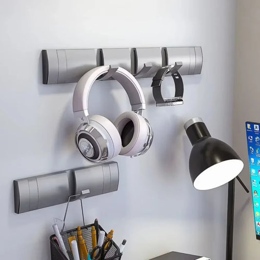 Foldable Steel Coat Rack Wall Hanger Shelves