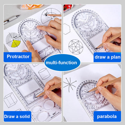Multifunctional Geometric Plastic Ruler📐