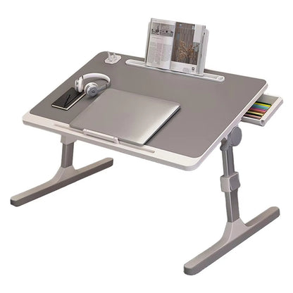Adjustable Laptop Desk For Bed With Bookshelves Drawers