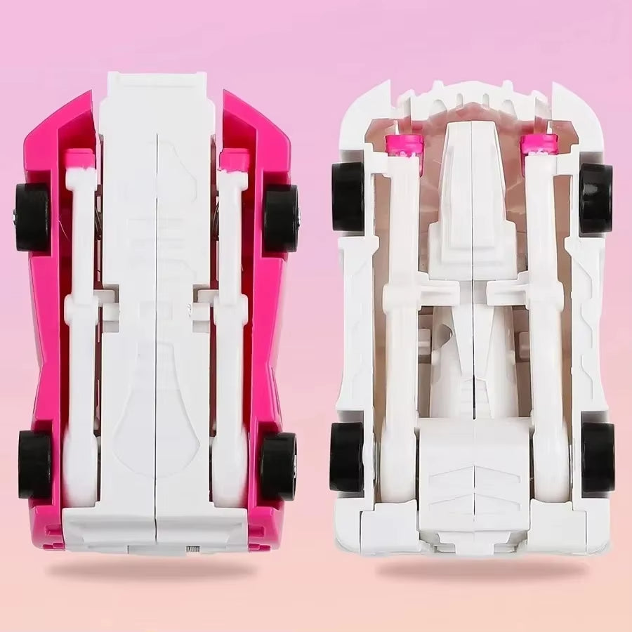 2 in 1 Car Transform Unicorn Figurines Magnetic Vehicle