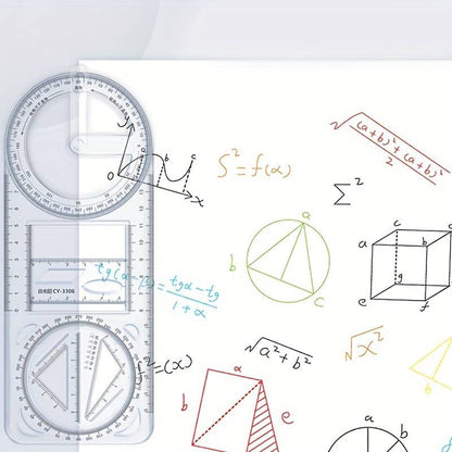 Multifunctional Geometric Plastic Ruler📐