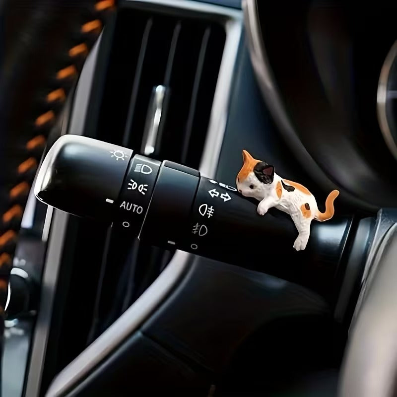 Mini Cat Figurine Set Dashboard & Desktop Decor