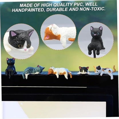 Mini Cat Figurine Set Dashboard & Desktop Decor