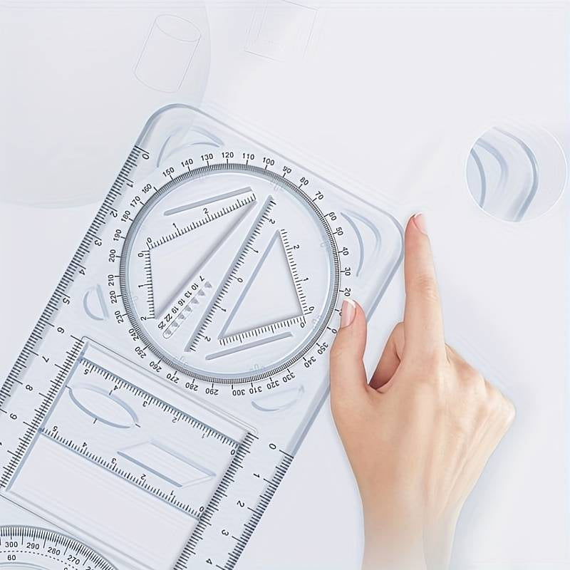 Multifunctional Geometric Plastic Ruler📐