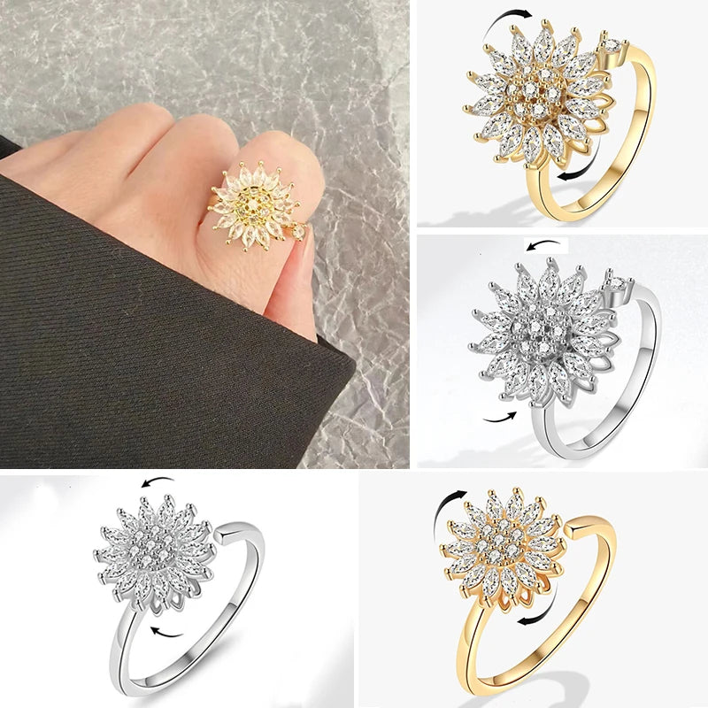 360° Rotatable Sunflower Opening Ring