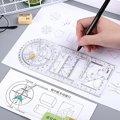 Multifunctional Geometric Plastic Ruler📐