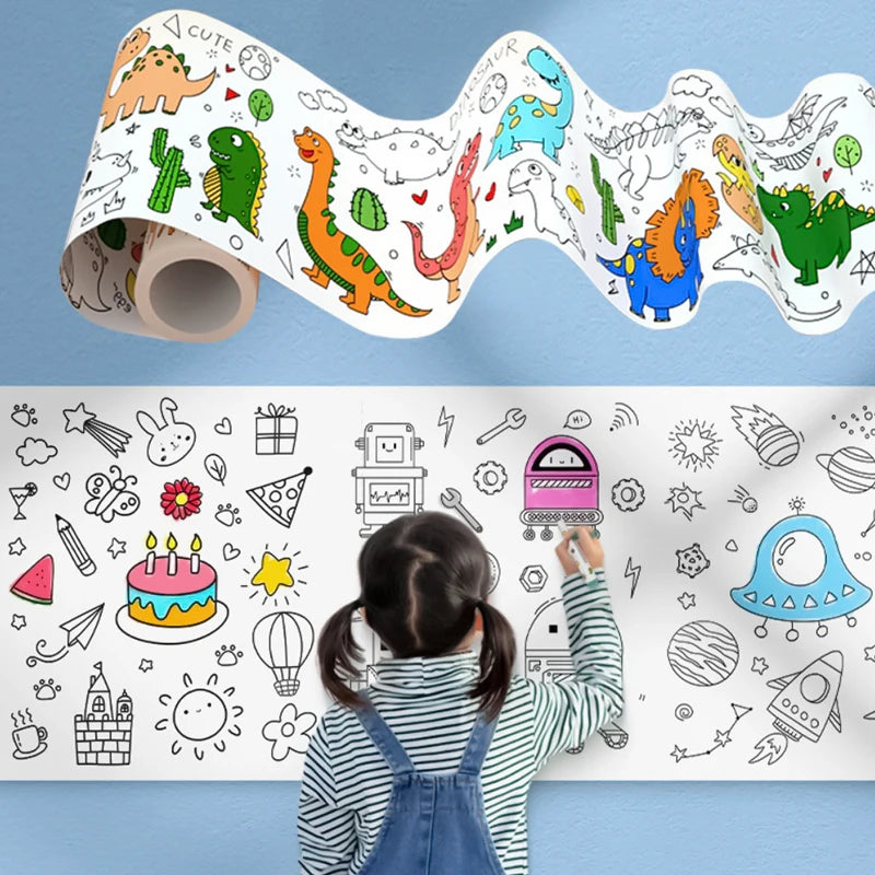 Imported Children's Coloring Drawing Roll Sticker