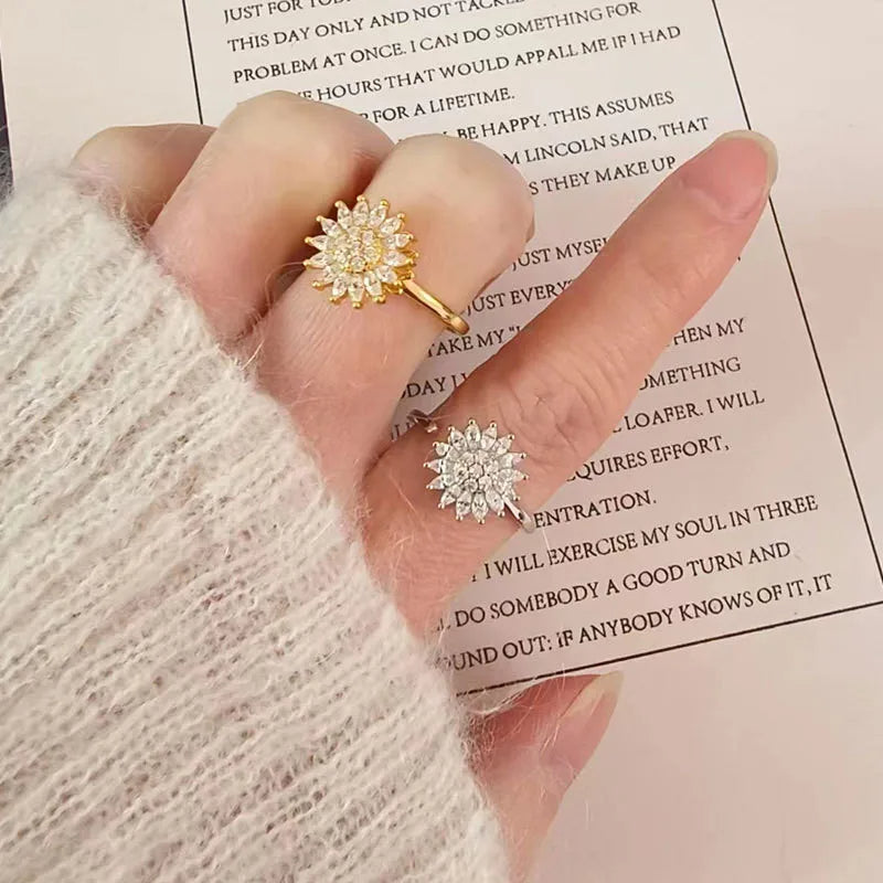 360° Rotatable Sunflower Opening Ring