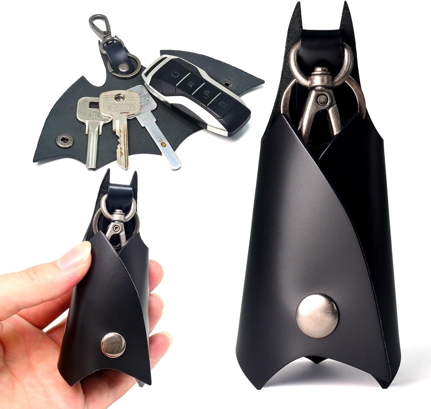 Batman Leather Keychain 🦇🔑