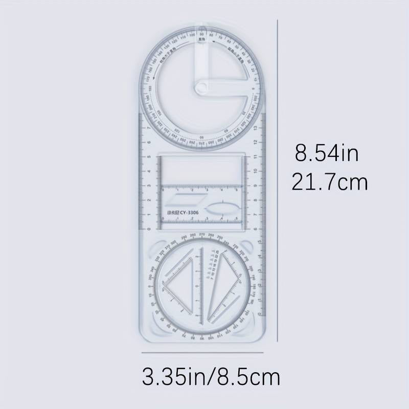 Multifunctional Geometric Plastic Ruler📐