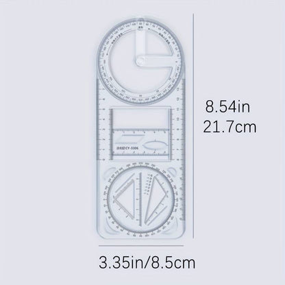Multifunctional Geometric Plastic Ruler📐