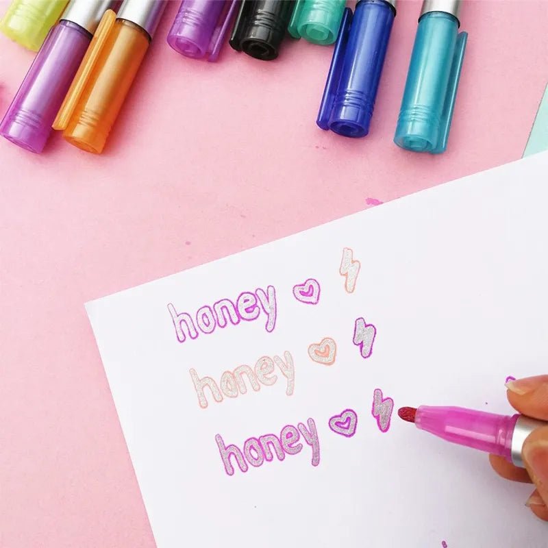 Dual-Line Glittering Marker - Set of 12 markers