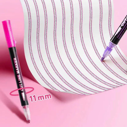 Dual-Line Glittering Marker - Set of 12 markers
