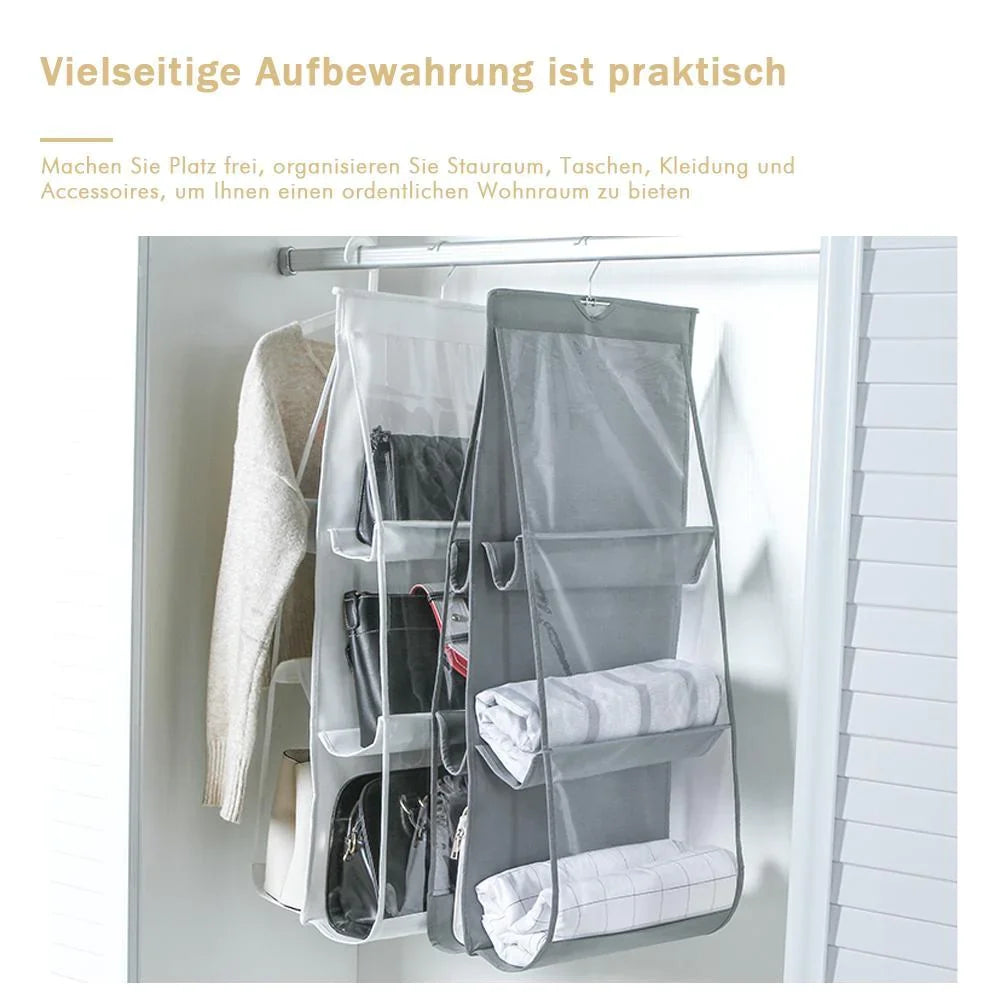 6-POCKET FOLDABLE HANGING HANDBAG ORGANIZER