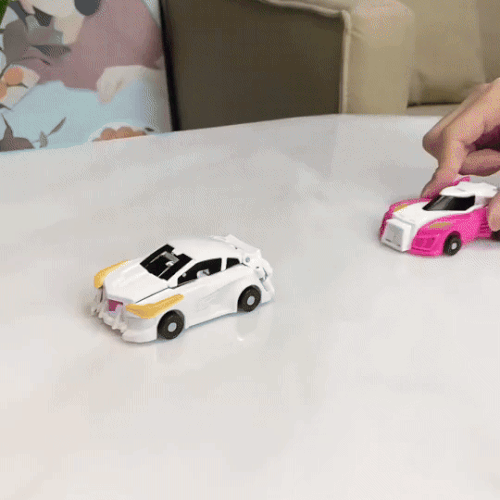 2 in 1 Car Transform Unicorn Figurines Magnetic Vehicle