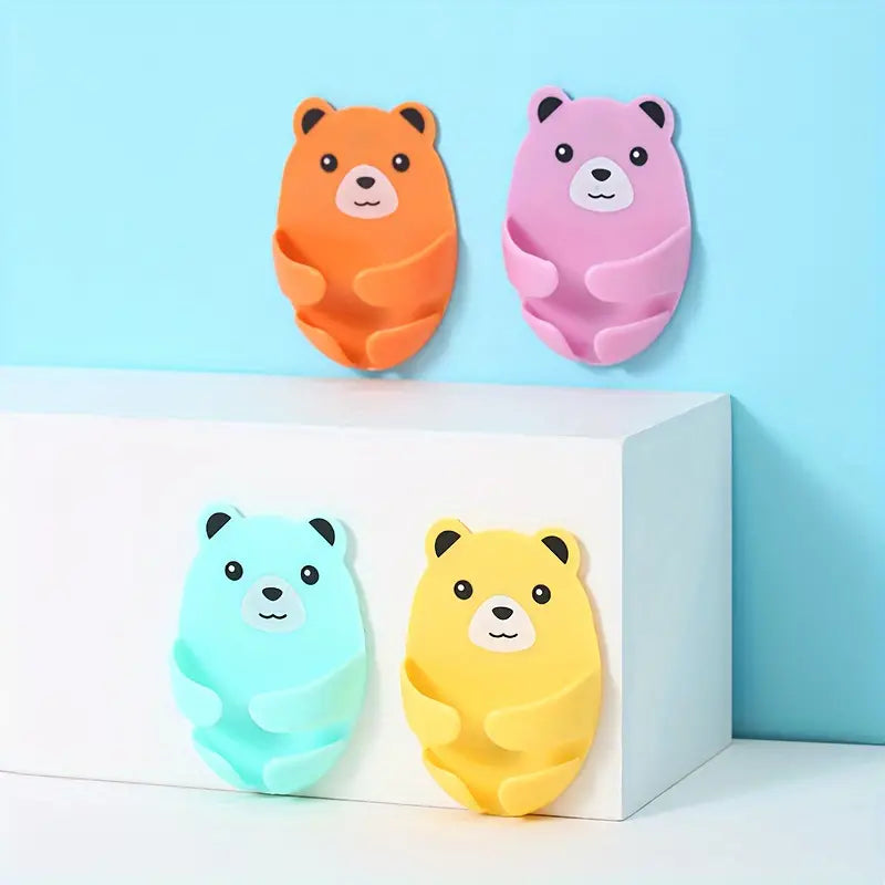 4Pcs Hooks Holders Wall-Mounted Wall Hanging Plug Socket Holder