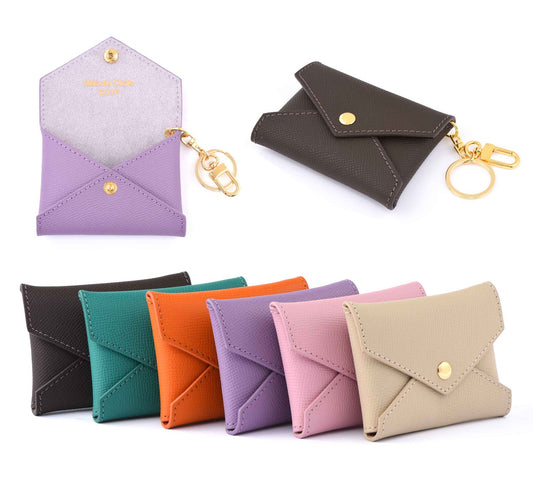 LEATHER MINI ENVELOPE BAG CHARM CARD HOLDER