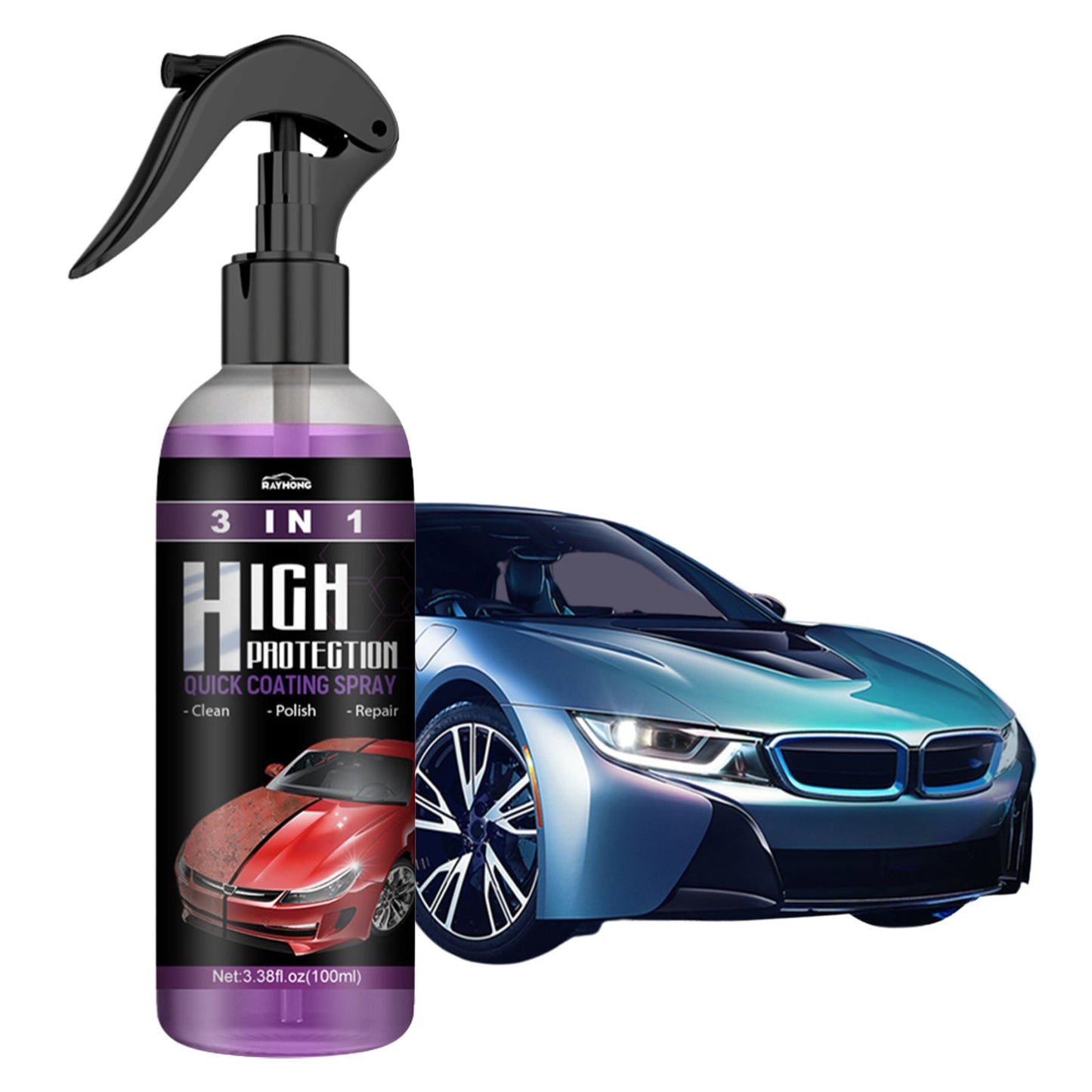 Famedeals.pk ™ - 3 In 1 High Protection Quick Car Coating Spray (100 Ml)