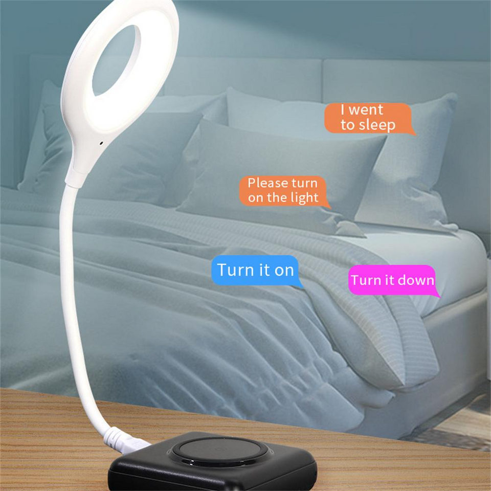 Mini Portable Led Night Light Smart Voice Control Light 360-degree Rotation