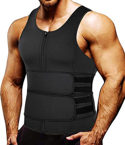 Vest Body Shaper with Zipper Back Support Adjustable Belts